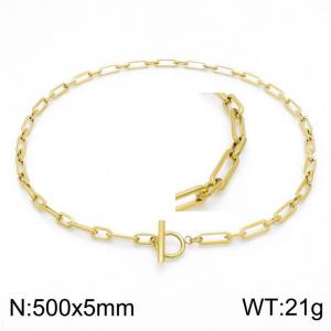 SS Gold-Plating Necklace - KN202047-Z