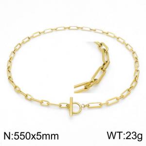 SS Gold-Plating Necklace - KN202048-Z