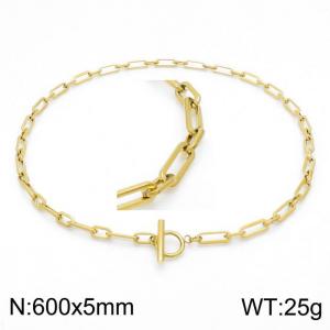 SS Gold-Plating Necklace - KN202049-Z