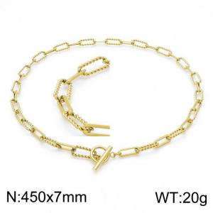 SS Gold-Plating Necklace - KN202054-Z