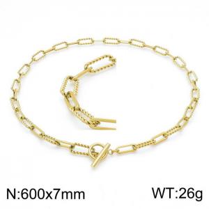 SS Gold-Plating Necklace - KN202057-Z