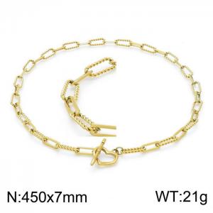 SS Gold-Plating Necklace - KN202062-Z