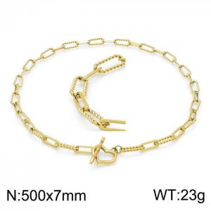 SS Gold-Plating Necklace - KN202063-Z