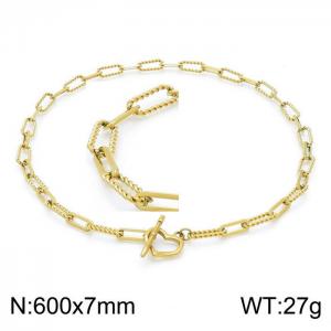 SS Gold-Plating Necklace - KN202065-Z
