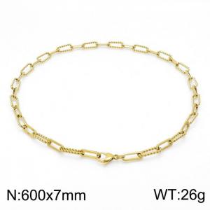 SS Gold-Plating Necklace - KN202073-Z