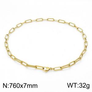 SS Gold-Plating Necklace - KN202076-Z