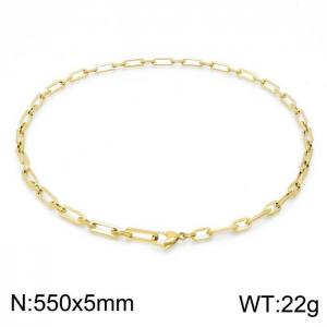 SS Gold-Plating Necklace - KN202093-Z