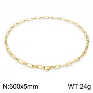 SS Gold-Plating Necklace - KN202094-Z