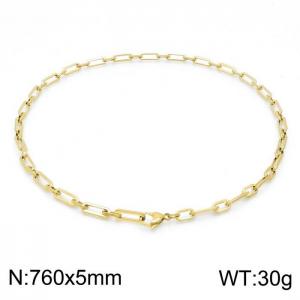 SS Gold-Plating Necklace - KN202097-Z