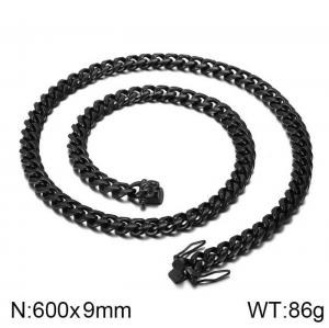 Stainless Steel Black-plating Necklac - KN202117-Z