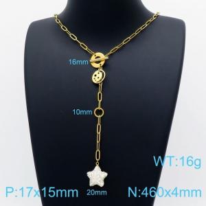 SS Gold-Plating Necklace - KN202169-Z