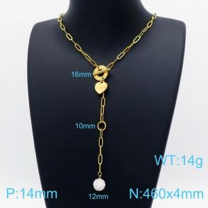 SS Gold-Plating Necklace - KN202171-Z