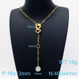 SS Gold-Plating Necklace - KN202173-Z