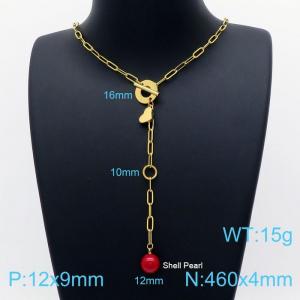 SS Gold-Plating Necklace - KN202177-Z