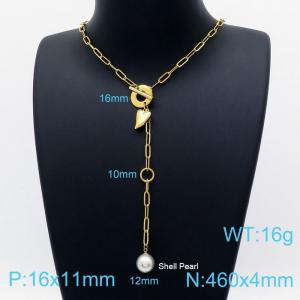 SS Gold-Plating Necklace - KN202179-Z