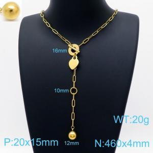 SS Gold-Plating Necklace - KN202181-Z