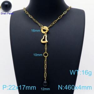 SS Gold-Plating Necklace - KN202183-Z