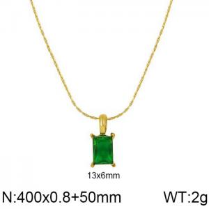 Stainless Steel Stone Necklace - KN202220-WGML