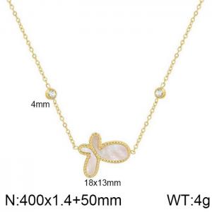 Stainless Steel Stone Necklace - KN202227-WGML