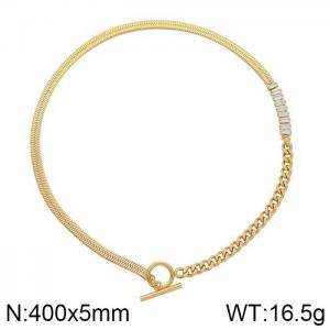 Stainless Steel Stone Necklace - KN202252-WGML