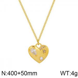 Stainless Steel Stone Necklace - KN202259-WGMT