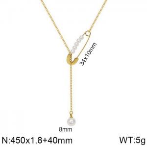 SS Gold-Plating Necklace - KN202261-WGMT