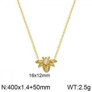 Stainless Steel Stone Necklace - KN202271-WGMT