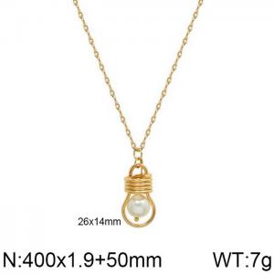 SS Gold-Plating Necklace - KN202274-WGMT