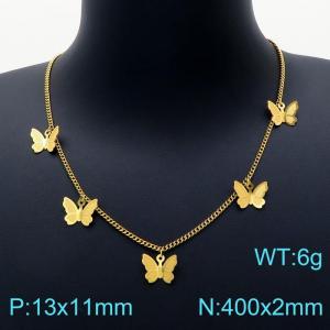 SS Gold-Plating Necklace - KN202382-SP