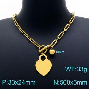 SS Gold-Plating Necklace - KN202395-Z