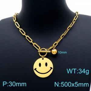 SS Gold-Plating Necklace - KN202397-Z
