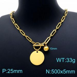 SS Gold-Plating Necklace - KN202399-Z