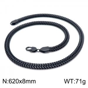 Stainless Steel Black-plating Necklace - KN202443-KFC