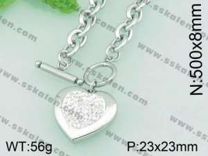 Stainless Steel Stone & Crystal Necklace - KN20251-Z
