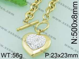 Stainless Steel Stone & Crystal Necklace - KN20252-Z