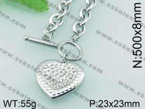 Stainless Steel Stone & Crystal Necklace - KN20253-Z