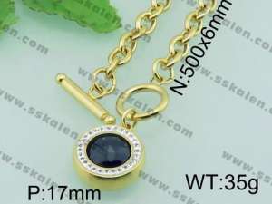 Stainless Steel Stone & Crystal Necklace - KN20255-Z