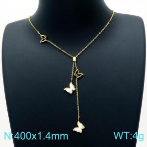 SS Gold-Plating Necklace - KN202561-HM