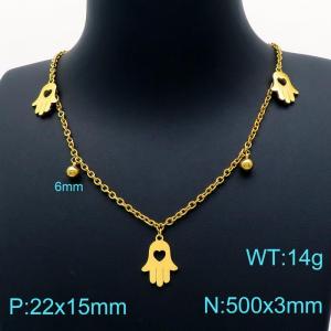 SS Gold-Plating Necklace - KN202612-Z