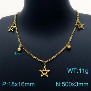 SS Gold-Plating Necklace - KN202618-Z