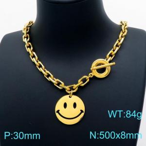SS Gold-Plating Necklace - KN202622-Z