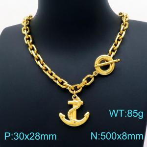 SS Gold-Plating Necklace - KN202630-Z