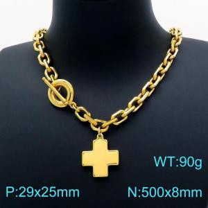 SS Gold-Plating Necklace - KN202632-Z