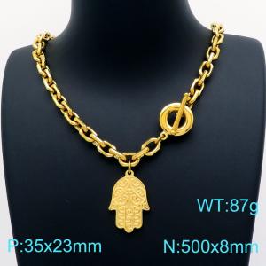 SS Gold-Plating Necklace - KN202634-Z