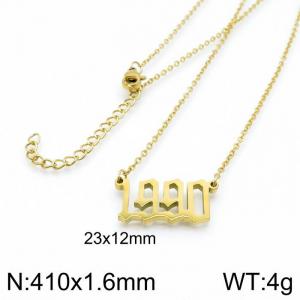 SS Gold-Plating Necklace - KN202739-LB