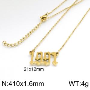 SS Gold-Plating Necklace - KN202740-LB