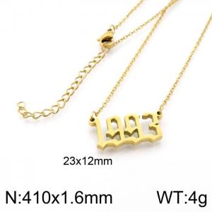 SS Gold-Plating Necklace - KN202741-LB