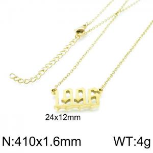 SS Gold-Plating Necklace - KN202743-LB