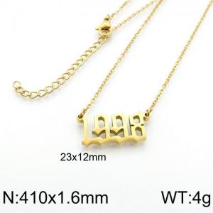 SS Gold-Plating Necklace - KN202744-LB