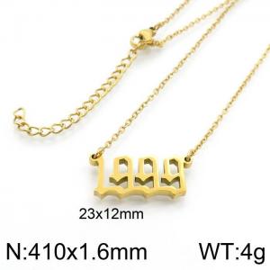 SS Gold-Plating Necklace - KN202745-LB